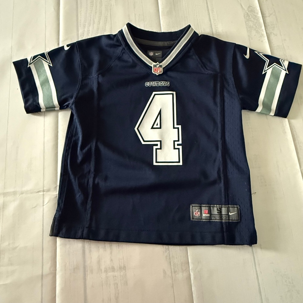 Nike Dallas Cowboys Dak Prescott SMALL 4 NFL Jersey Youth Small Navy Blue Unisex